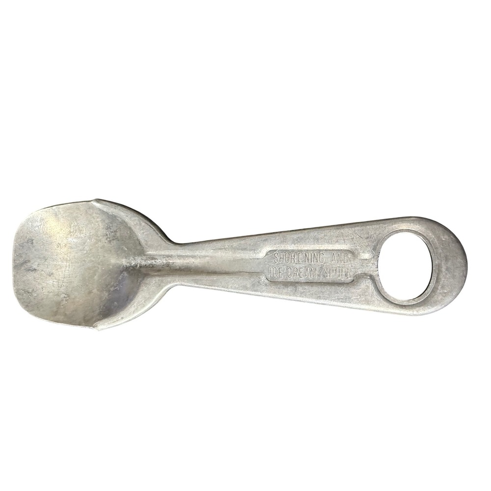Vintage Cast Aluminum Shortening and Ice Cream Spoon Spade Heavy Duty Metal Tool